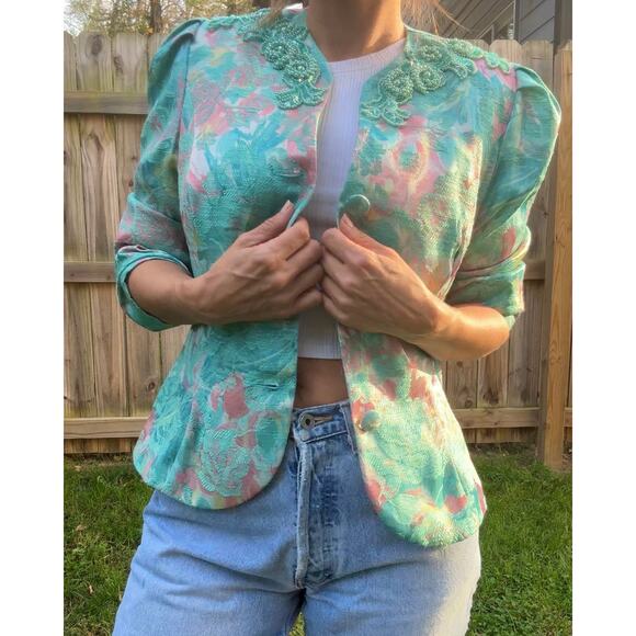 Reworked Vintage Beaded Brocade Jacket — One of a Kind - Picture 3 of 13